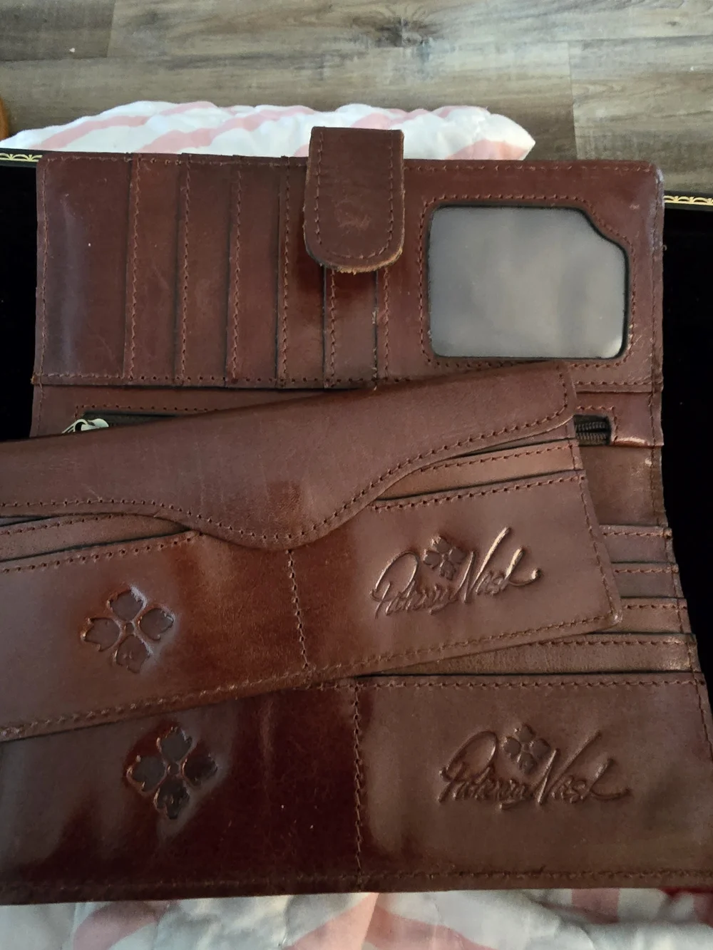 Patricia Nash Brown Floral Leather Wallet